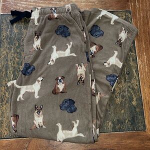 Croft & Barrow Fleece Pants with Dogs Size M